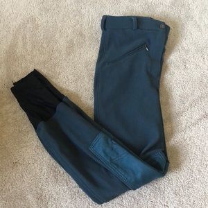 Blue Tuffrider Ribbed Knee Patch Breeches